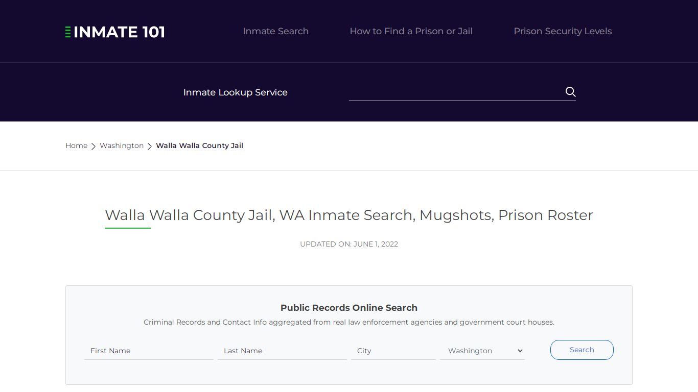 Walla Walla County Jail, WA Inmate Search, Mugshots, Prison Roster ...