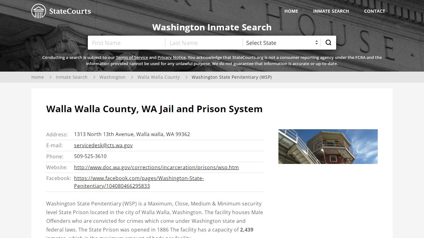 Walla Walla County, WA Jail and Prison System - State Courts