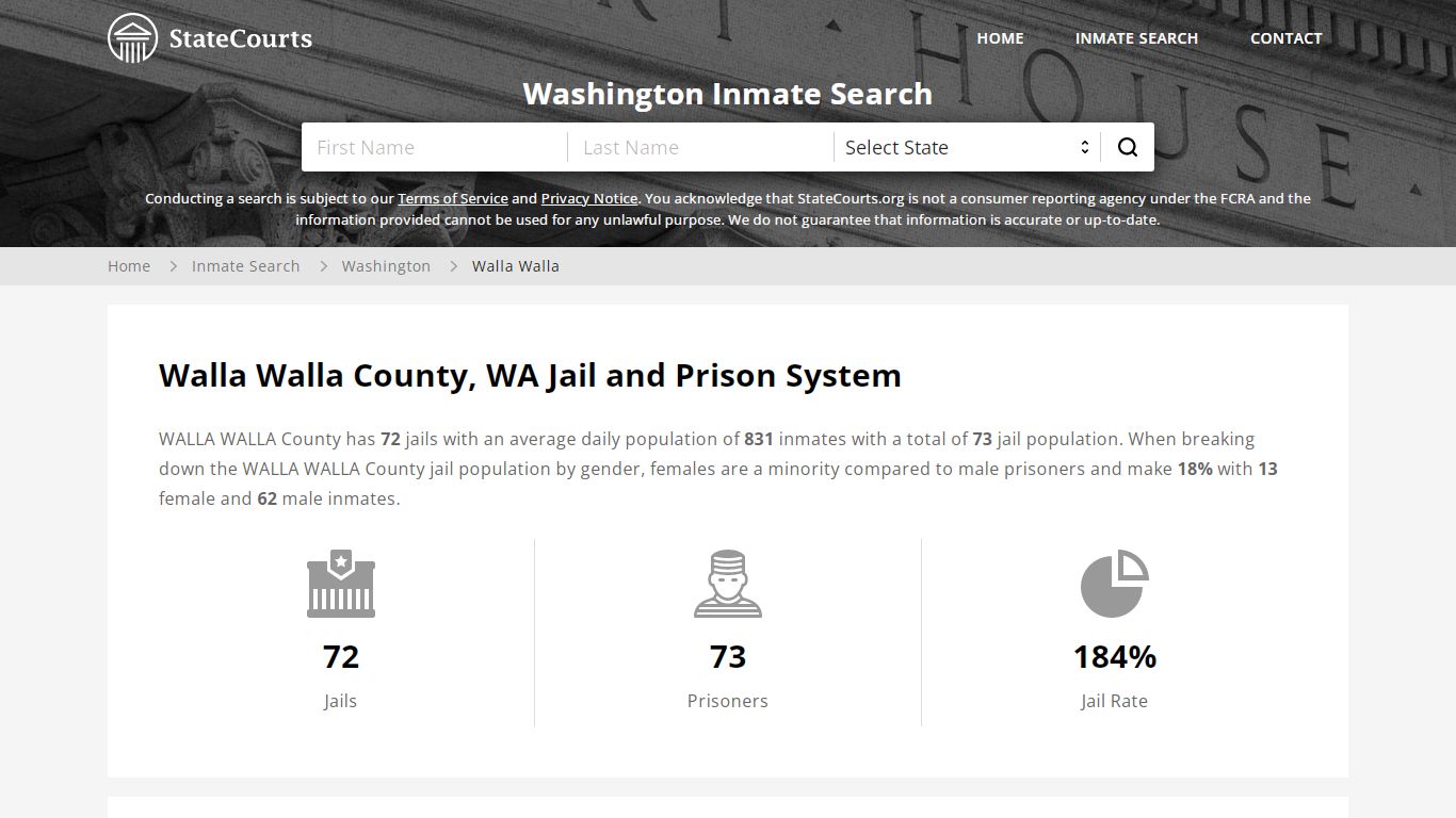 Walla Walla County, WA Inmate Search - StateCourts